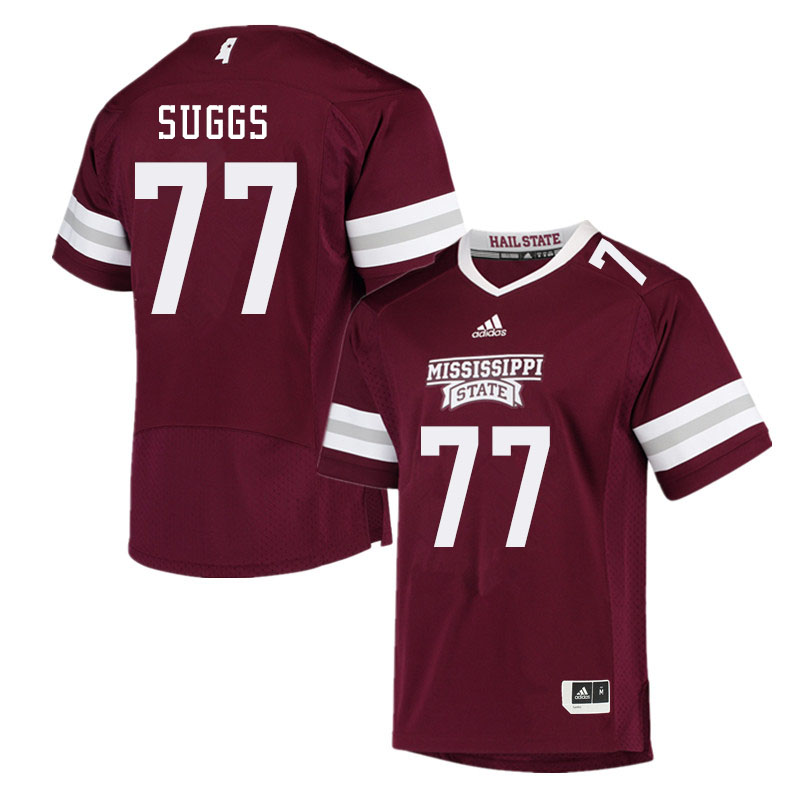 Men #77 Cordavien Suggs Mississippi State Bulldogs College Football Jerseys Sale-Maroon